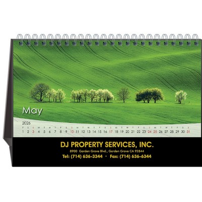 Reflections 2026 Desktop Calendar w/Foil Stamped Hardboard Easel