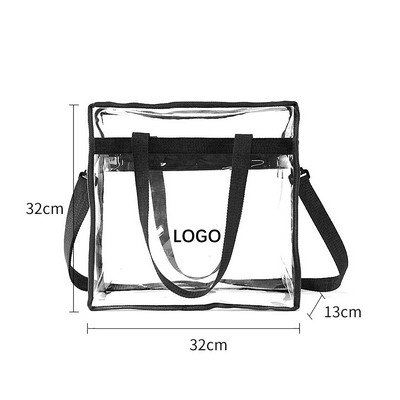 Clear Pvc Dual Handles Tote Bag