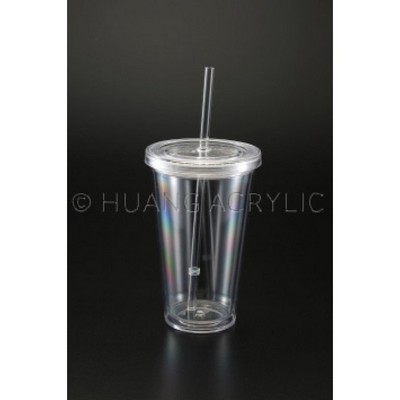 19-Oz. Double Wall Travel Tumbler w/Straw