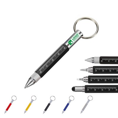 6 in 1 Multitool Key Ring Screwdriver Pen with Ruler