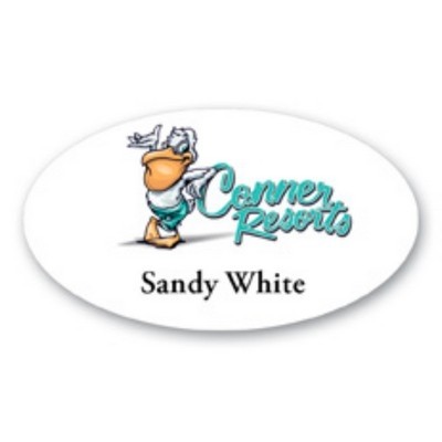 Full Color Name Badge w/Personalization (1.625"x2.875") Oval