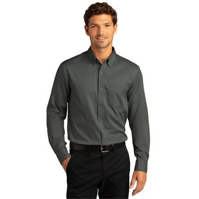 Port Authority® Long Sleeve SuperPro™ React™ Twill Shirt