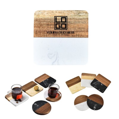 Marble And Wooden Coasters