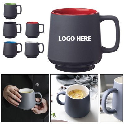 12oz Matte grey ceramic mugs.