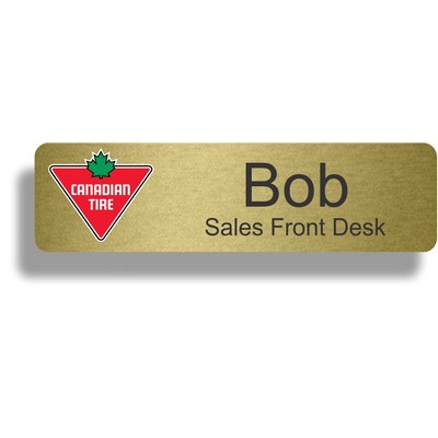 Brushed Gold Full Color Metal Badge (3/4" x 2 3/4")