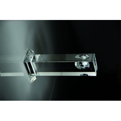 Optic Crystal Globe Tower Award - 9 1/2'' h