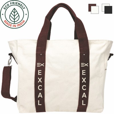 Voyager Duffel Bag Eco Friendly Canvas Natural / Maroon