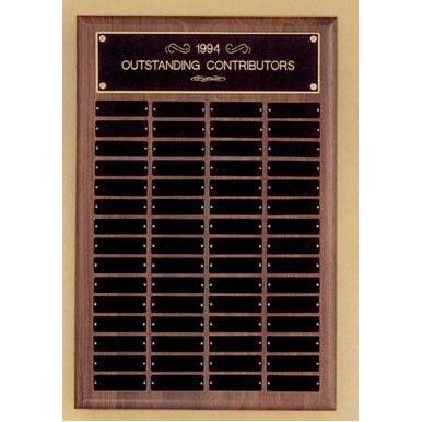 Perpetual Series Walnut Plaque w/ 36 Individual Plates (14"x20")