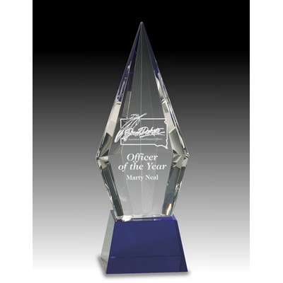 Gallant Arrow Blue Optic Crystal Award (4"x9½")