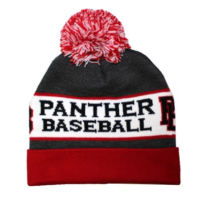 USA Made Custom Beanie w/Cuff And Pom