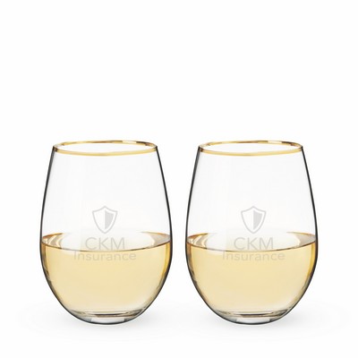 Twine Living® Gilded Stemless Wine Glass