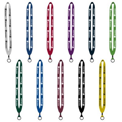 3/4" Cotton Lanyard with Metal Crimp & Split-Ring