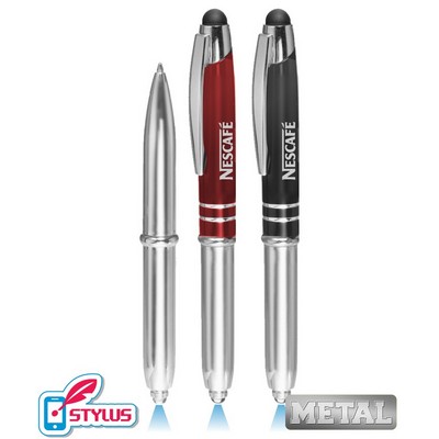 Union Printed - Dazzling - Metal LED Flashlight Stylus Pen with 1-Color Logo