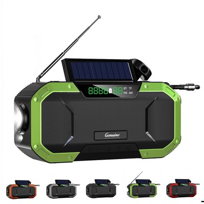 Solar Bluetooth Emergency Radio Flashlight Power Bank