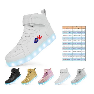 Unisex High Sneakers Flashing Shoes with USB Charging