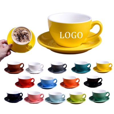 6 Oz Ceramic Coffee Cup and Saucer