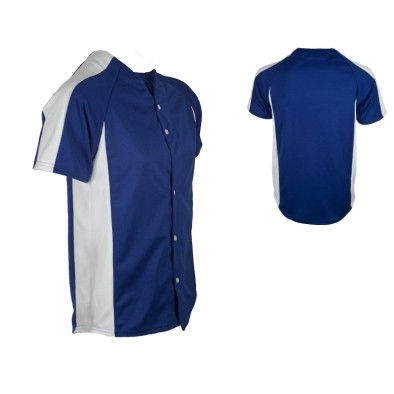 Youth Pro-Style Cool Mesh Full Button Baseball Jersey Shirt w/ Contrast Side Panel