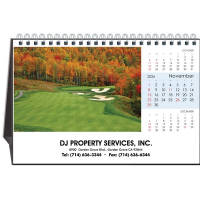 On the Green 2026 Desktop Calendar w/Full Color Hardboard Easel