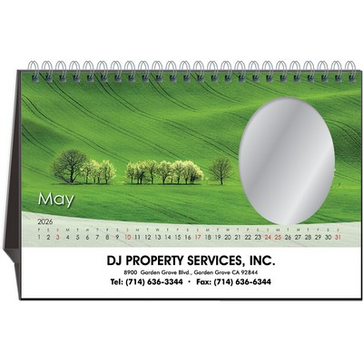Reflections 2026 Mirror Desktop Calendar w/Black Imprint
