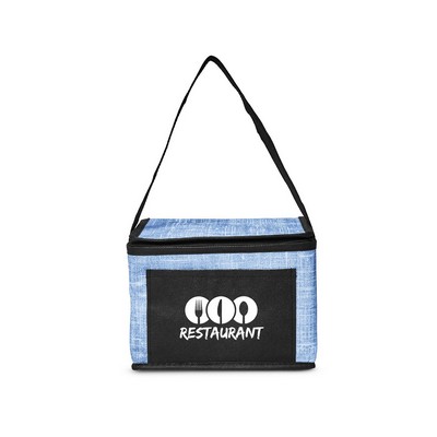 Denim Pattern Non-Woven 6-Pack Lunch Cooler Bag