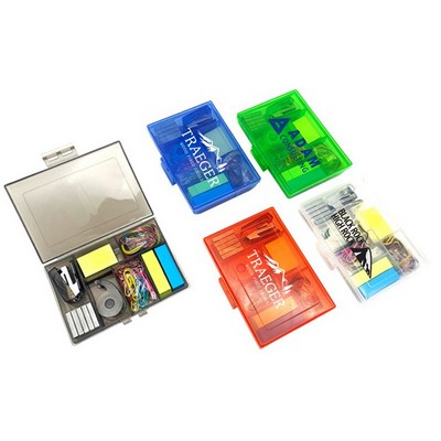 Back To School /Office Kit With Stapler, Staples, Sticky Notes, Rubber Bands, Paper Clips, And Tape
