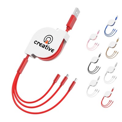Multifunctional 3-In-1 Retractable Charging Cable