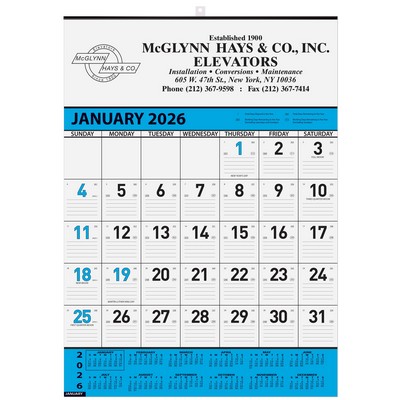 Contractor Custom Calendar w/1 Color Imprint (18"x25")