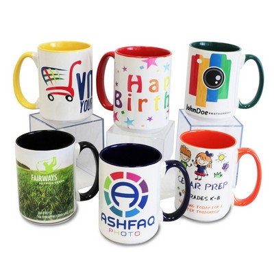 Classic 15 oz C-Handle Sublimation Print Ceramic Mug (CLOSEOUT)