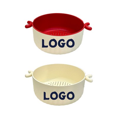 Round Double-Walled Fruit And Vegetable Drain Basket