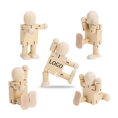 Wooden Adjustable Robot Poseable Figures