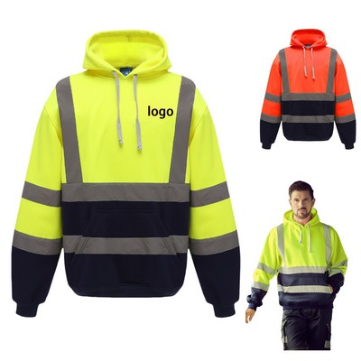 High Visibility Safety Hoodie with 3M Reflective Strips