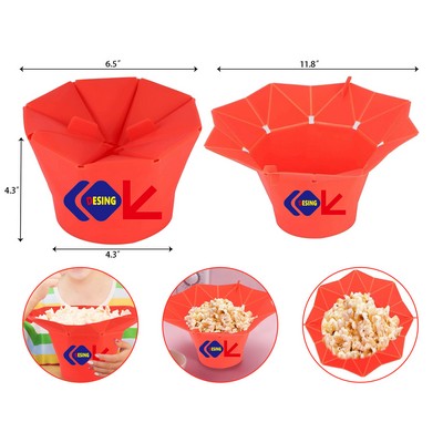 Folding Microwave Oven Popcorn Bowl