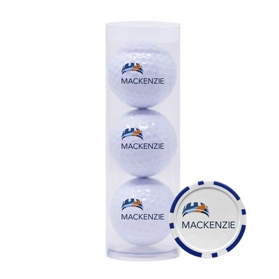 Golf Ball and Poker Chip Ball Marker Tube