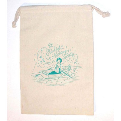 9"x12" Weedy 100% Natural Cotton Drawstring Bag