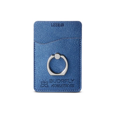 Shimmer Card Holder With Metal Ring Phone Stand