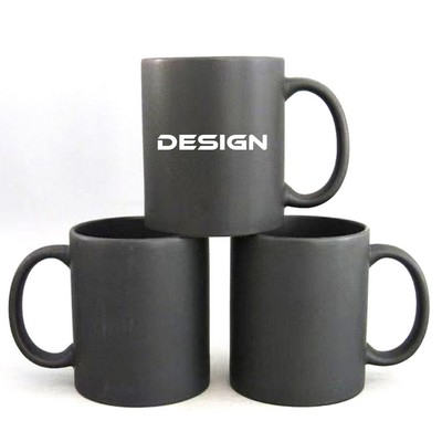 Customizable Matte Black Ceramic Mugs