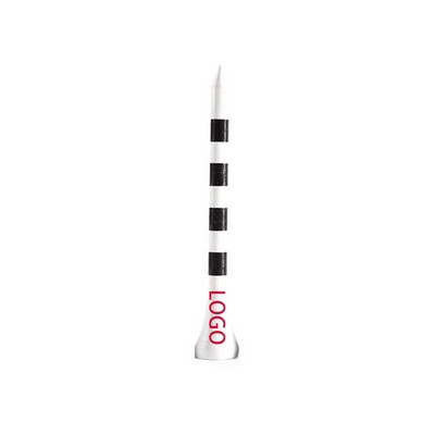 2.75 Inch Wooden Golf Tee With A Striped Design