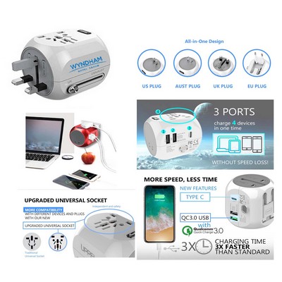 Promotek iBank® World Travel Adapter for 150 countries