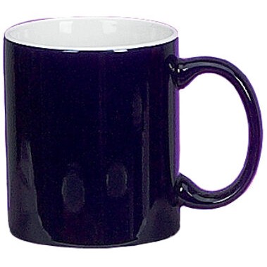 11oz Two-Tone Ceramic Mug, Cobalt Blue Out/White In