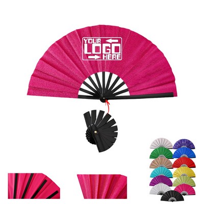 13" Fabric Folding Clack Kung Fu Fan w/Plastic Ribs