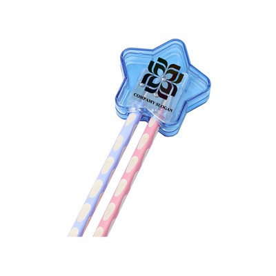 Five Star Shape Pencil Sharpener Dual Hole