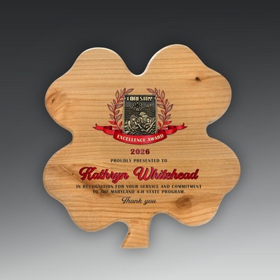 9.75" x 10.25" Alder Clover Plaque