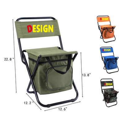 Fishing Chair With Cooler Bag Foldable Compact Fishing Stool