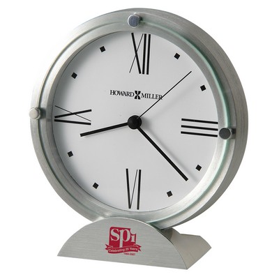 Simon II Round Brushed Aluminum Clock