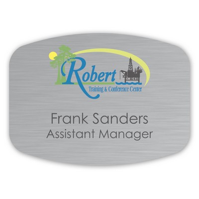 Full Color Name Badge W/Personalization (2.75"X3.75") Arched Rectangle