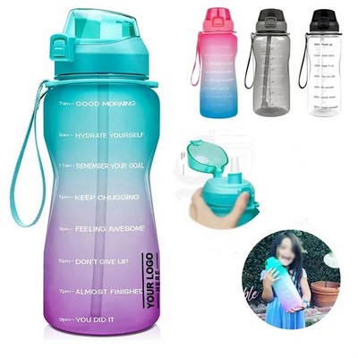 64oz Water Bottle with Time Markers for Hydration Tracking