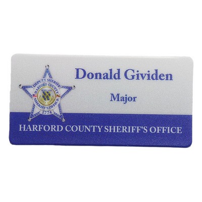 Full Color Name Badge W/Personalization (1.25"X3") Rectangle