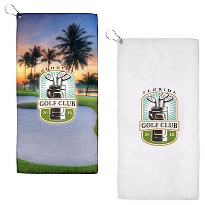 23x12 Sublimated Golf Towel - 200GSM (QuickShip - 21-26 Days)