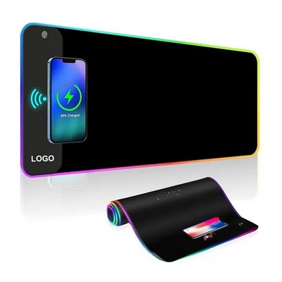 Large RGB Gaming Mouse Pad with 15W Wireless Charging