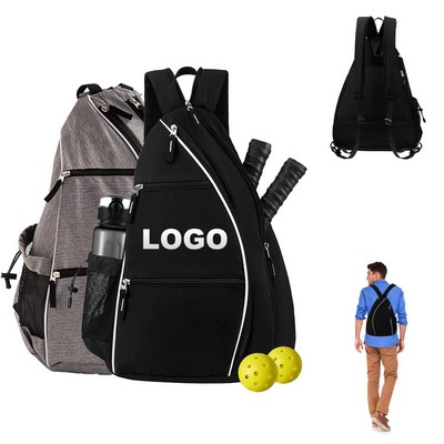 Pickleball Tennis Paddle Sling Bag Sport Backpack